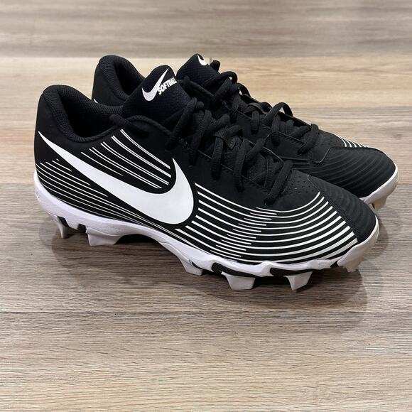 Nike Hyperdiamond Fastflex A07920-001 Woman’s 9 Black/White Softball Cleats EUC - Picture 1 of 11